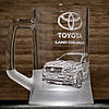 Пивний келих з гравіюванням автомобіля Toyota Land Cruiser Prado - подарунок для автомобіліста, фото 2