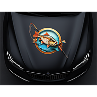 Тюнинг автомобиля: наклейка на кузов с изображением рыбы 50x50 см