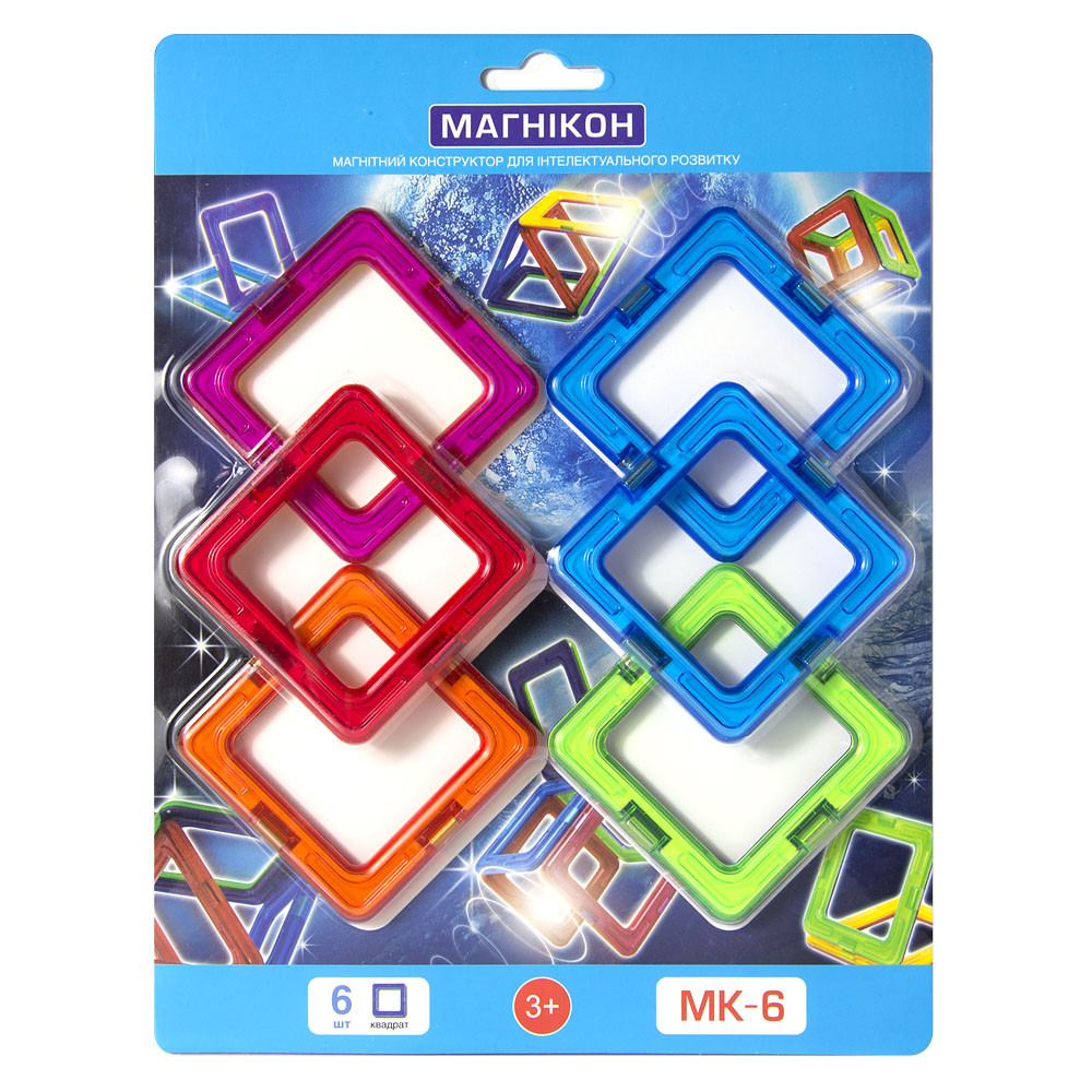 Магнітний конструктор МАГНІКОН, 6 деталей (MK-6), фото 1