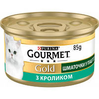 Паштет для кошек Purina Gourmet Gold. С кроликом. Кусочки в паштете 85 г 7613033706271 o