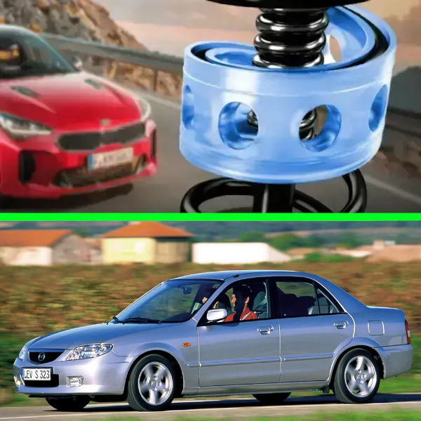 Автобафери силіконові на передні пружини Mazda 323 VI 1998-2003 (проставки, подушки пружини)