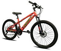 Горный подростковый велосипед Unicorn Nimble 24" Велосипед с хром-молибденовой рамой 15" красный