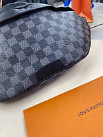 Поясная сумка серая Louis Vuitton Discovery из канвы Damier Graphite c596 высокое качество