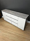Комод бетон з білим фасадом без ручок 6 шухляд 4 полиці 160*75*34 см, фото 4