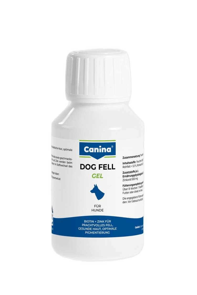 Вітаміни для собак із проблемами шерсті з біотином та цинком Canina Dog Fell Gel 100 мл, фото 1
