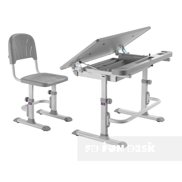 Комплект школьная парта и стул-трансформер Disa Grey Cubby - фото 3 - id-p2193447230