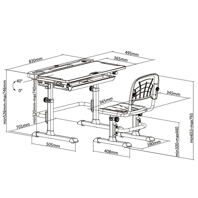 Комплект парта школьная и стул-трансформер Disa Green Cubby - фото 8 - id-p2193447231