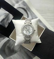Наручные женские часы Guess silver со стразами высокое качество