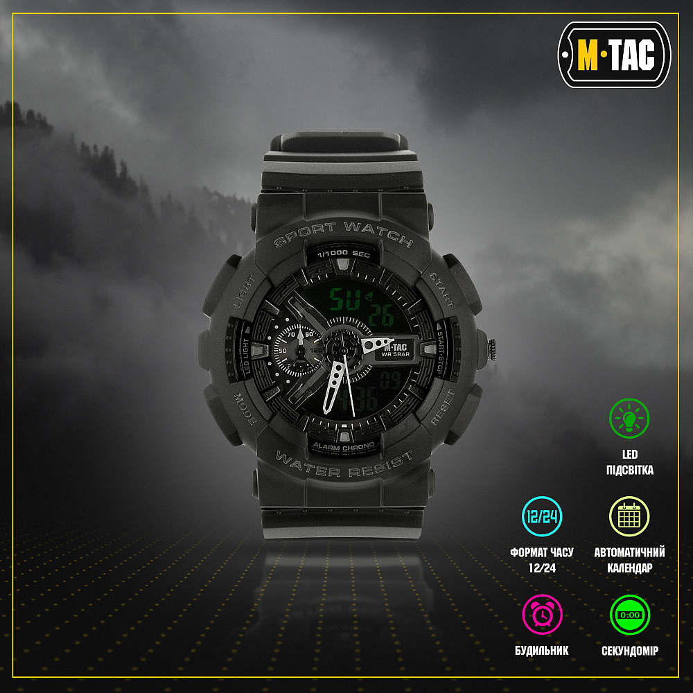 Годинник M-Tac sport black высокое качество - фото 2 - id-p2193408650