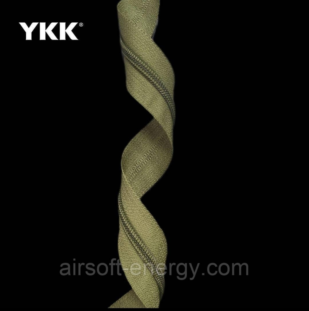 Спіральна блискавка ykk 5 олива рулонна на відріз без бігунка колір 566, фото 1