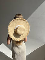 Шляпа соломенная с широкими полями и бахромой D.Hats