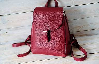 Жіночий рюкзак Женева з натуральної шкіри колір Марсала
