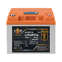 Аккумулятор LP LiFePO4 12,8V - 50 Ah (640Wh) (BMS 40A/40А) пластик LCD Smart BT