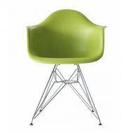 Крісло Тауер, ніжки хром, сидіння пластик, колір зелений