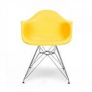 Кресло Тауэр, пластиковое сиденье, ножки хромированные, цвет желтый