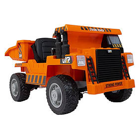 Електромобіль Вантажівка дитяча (4 мотори (2х35W, 2х18W) 12V9AH, пульт 2,4G) Самоскид Bambi JS3198EBLR-7 Оранжев