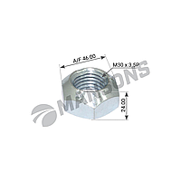 Гайка M30x3.5 (SW46, H=24) болта рессоры