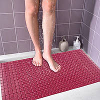 Силиконовый коврик для ванны Bathlux резиновый ПВХ , нескользящий, люкс качество Красный ALLI236