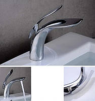 Смеситель латунный для раковины однорычажный кран для умывальника WanFan для ванной комнаты Хром ALLI358