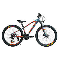 Велосипед Спортивный для подростка рост 135-150 см 26 дюймов Corso Blade Серый с оранжевым
