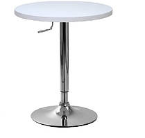 Барний столик Алі R, регулюється по висоті, д. 60 см, пластик HPL, колір білий