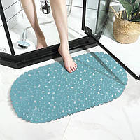 Силиконовый коврик для ванны Bathlux овальной формы, нескользящий, люкс качество 69 х 35 см Бирюзовый ALLI596