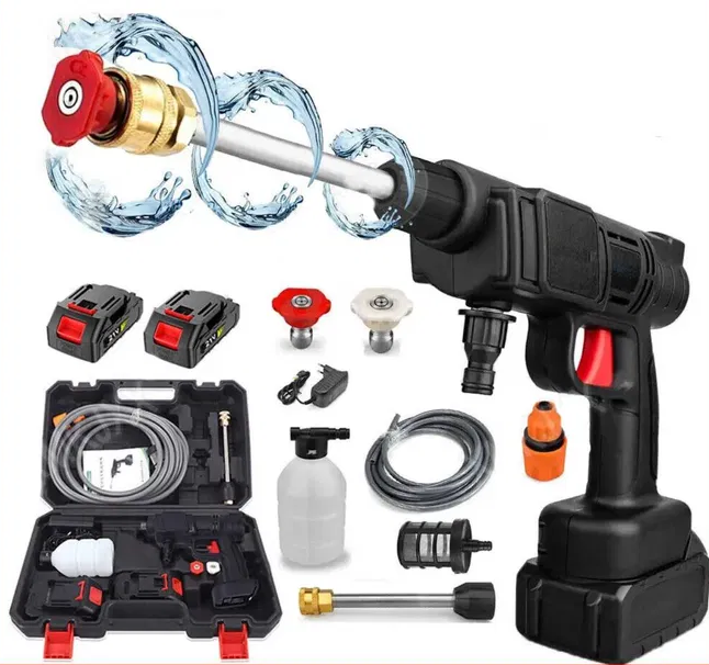 Автомийка високого тиску Cleaning Gun 68V + 2 акумулятори + кейс, фото 1