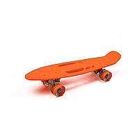 Скейт детский пенни борд, скейтборд для детей со светящимися колесами Profi MS0459-1 Оранжевый ALLI2027
