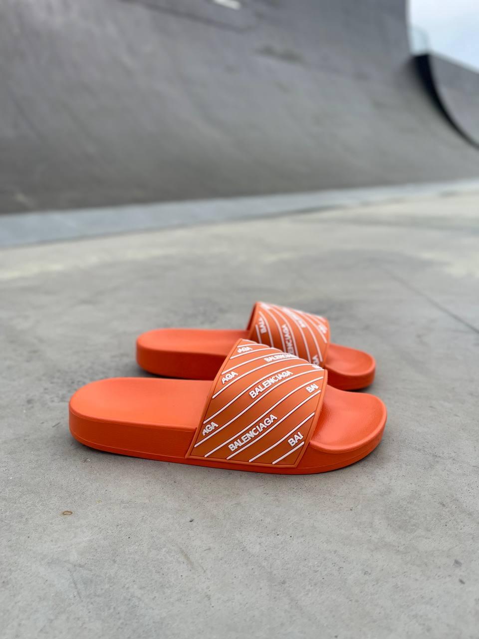 Жіночі шльопанці Balenciaga Slides Small Logo Orange ALL08528, фото 1
