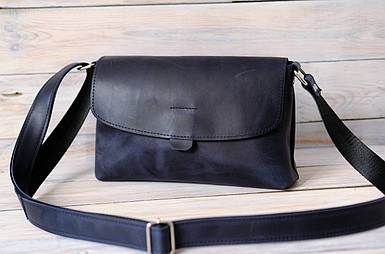 Жіноча сумка Віталія з натуральної шкіри колір Синій