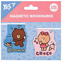 Закладка магніт. "Yes" №708106 Line Friends Brown and Choco 2шт(10)(50)