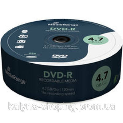 Диск DVD Mediarange DVD-R 4.7GB 120min 16x speed, Cake 25 MR403 o - фото 2 - id-p2193484107