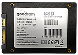 Накопичувач SSD 512GB SATA III 3D TLC 2.5 GOODRAM CX400 SSDPR-CX400-512 32467, фото 2