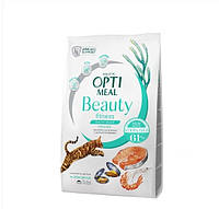 OptiMeal Beauty Fitness Sterilised Healthy Weight Cat с морепродуктами для стерилизованных кошек 1.5 кг