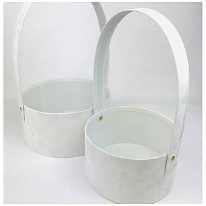 Набір корзинок круглих - білий бархат