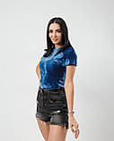 Жіноча стильна футболка з ефектом тай-дай, повсякденна, облягаюча, трикотаж варенка, 50-52 | Батал, фото 2