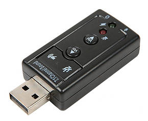 З ДЕФЕКТОМ Звукова юсб карта адаптер Virtual 7.1 Channel Sound USB Card, фото 2