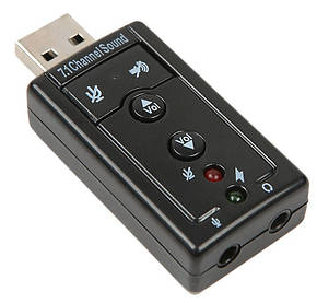 З ДЕФЕКТОМ Звукова юсб карта адаптер Virtual 7.1 Channel Sound USB Card, фото 2