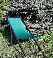 Раскладное деревянное кресло шезлонг с тканью, для дачи, пляжа или кафе. Цвет каркаса: Черный