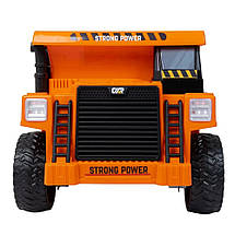 Електромобіль Вантажівка дитяча (4 мотори (2х35W, 2х18W) 12V9AH, пульт 2,4G) Самоскид Bambi JS3198EBLR-7 Оранжев, фото 4