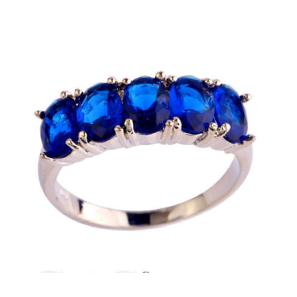 Кольцо с королевским синим сапфиром 17р 18р - фото 1 - id-p406971486