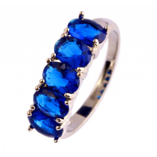 Кольцо с королевским синим сапфиром 17р 18р - фото 2 - id-p406971486