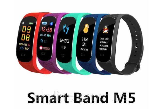 Умные наручные часы сенсорные электронный фитнес браслет с зарядкой от сети M5 Band фитнес трекер шагомер - фото 3 - id-p2193487683