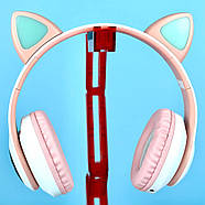 Дитячі бездротові навушники з котячими вушками STN-28 Cat Ear Рожеві, фото 2