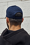 Крута літня синя чоловіча кепка однотонна з липучкою, Класична чоловіча бейсболка, фото 4
