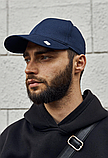 Крута літня синя чоловіча кепка однотонна з липучкою, Класична чоловіча бейсболка, фото 5