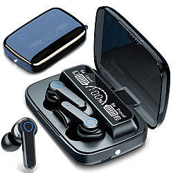 Бездротові навушники з мікрофоном та кейсом TWS M19 BT / Вакуумні блютуз навушники / Сенсорні навушники