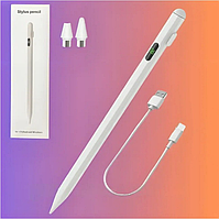 Універсальний стілус з екраном. LCD-дисплей. Заряджання Type-C. Для Windows, Android та IOS. Білий