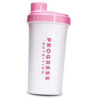 Шейкер для протеїну, Shaker Progress New, Progress Nutrition 700 мл Біло-рожевий (09461002)