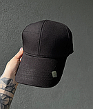 Чоловіча літня бейсболка на липучці, Повсякденна кепка однотонна чорна, фото 7